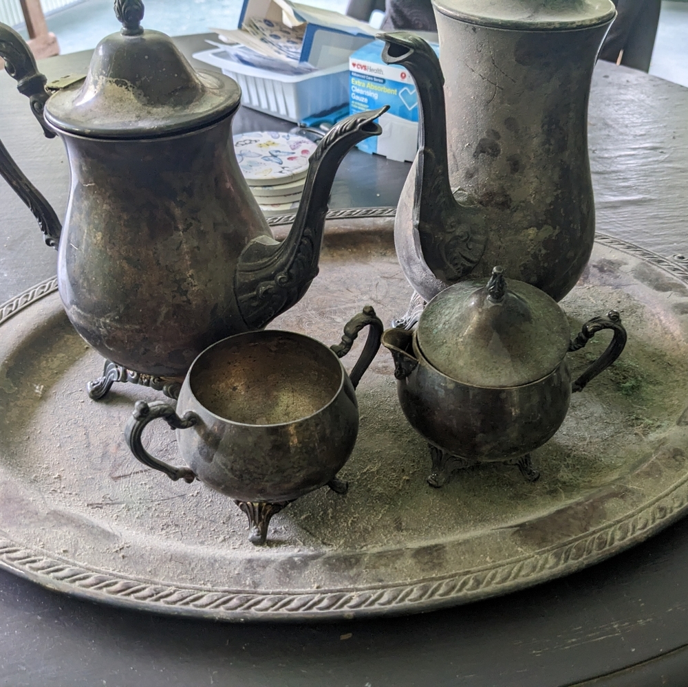 Phillip Morris plated silver serving set